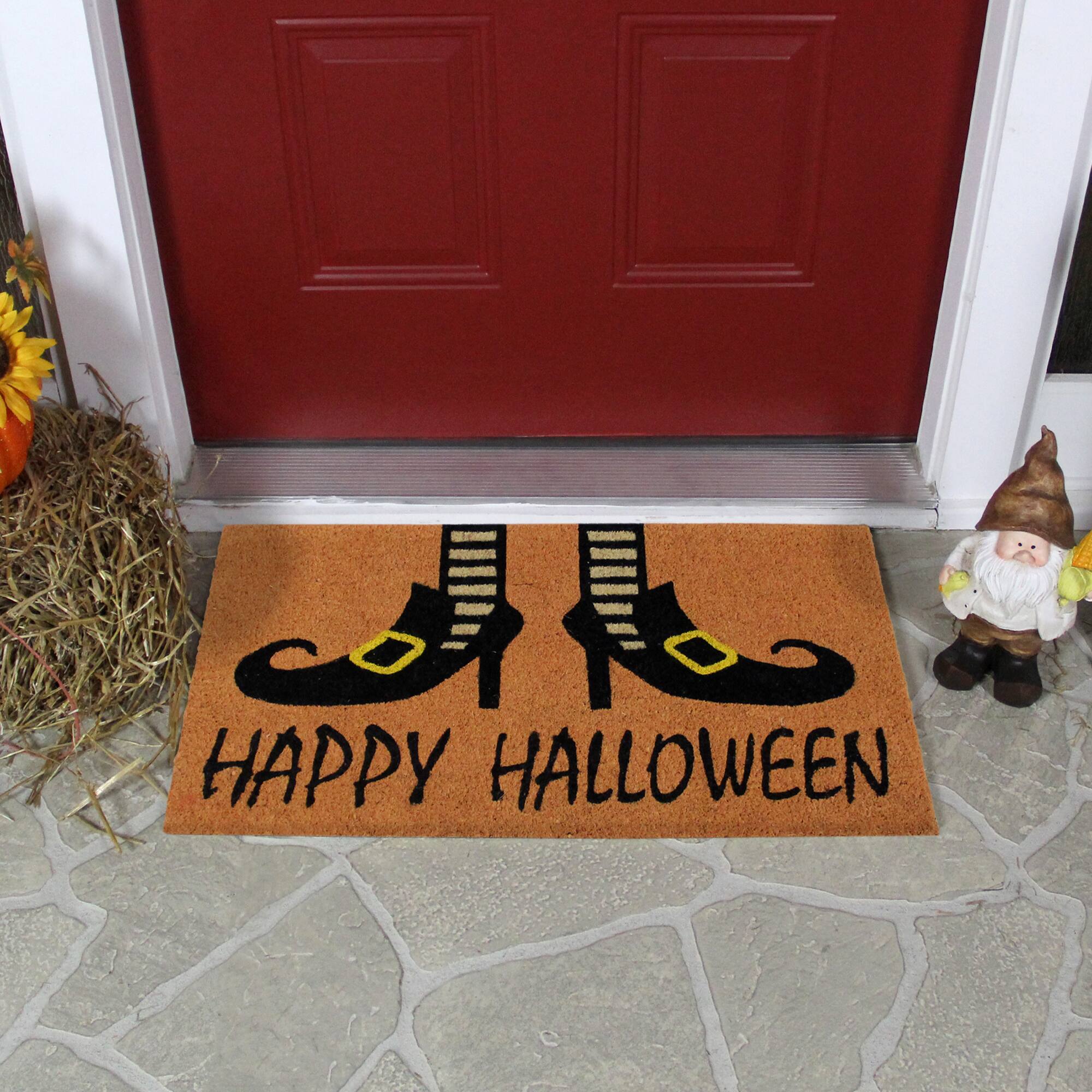 Wicked Witch Shoes "Happy Halloween" Coir Doormat, 18" x 30"